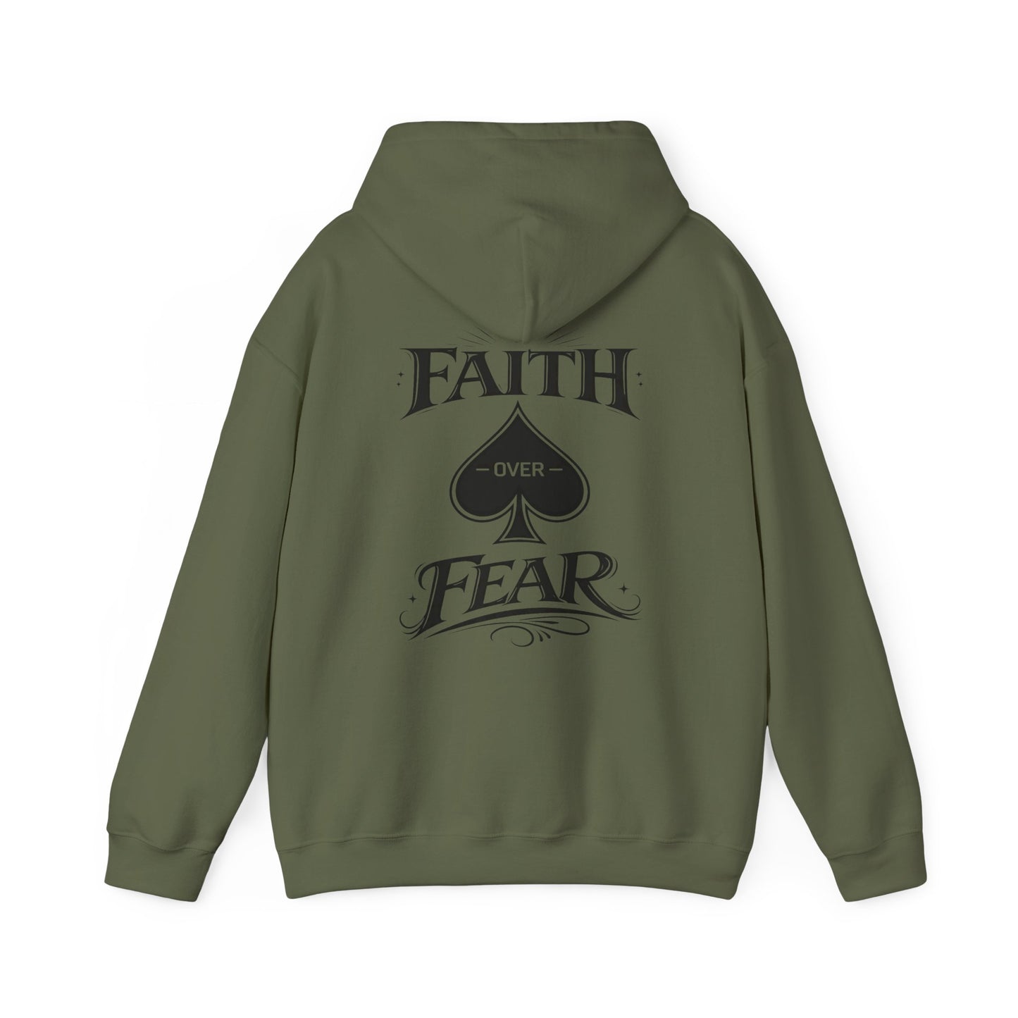 Faith Over Fear Back Print Hoodie – PocketKingsCo Poker Lifestyle