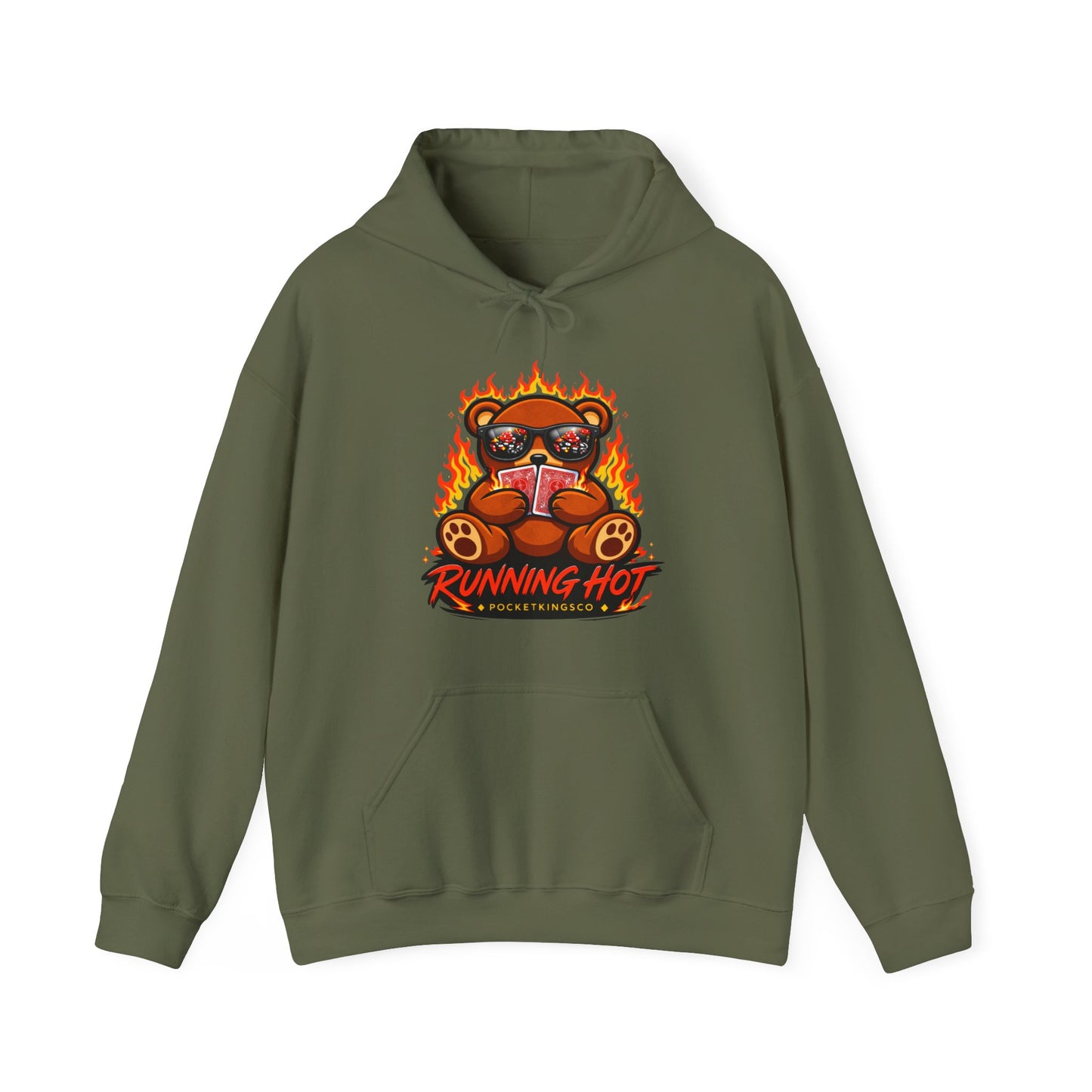 RUNNING HOT Teddy Hoodie  | PocketKingsCo Premium Poker Streetwear