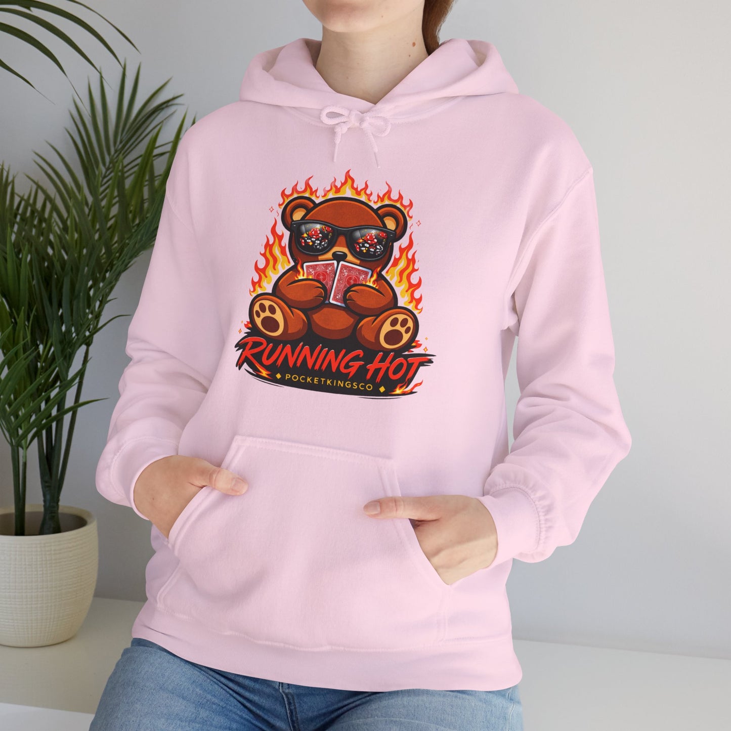 RUNNING HOT Teddy Hoodie  | PocketKingsCo Premium Poker Streetwear