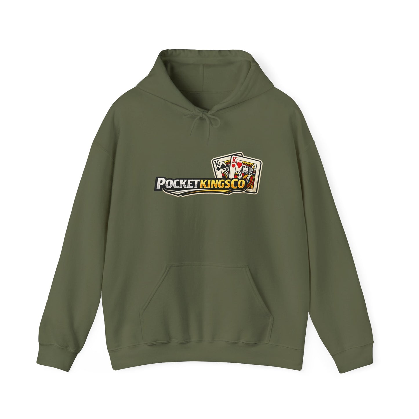 Pocket Kings Co. Logo Hoodie — Retro Playing Cards Graphic Sweatshirt