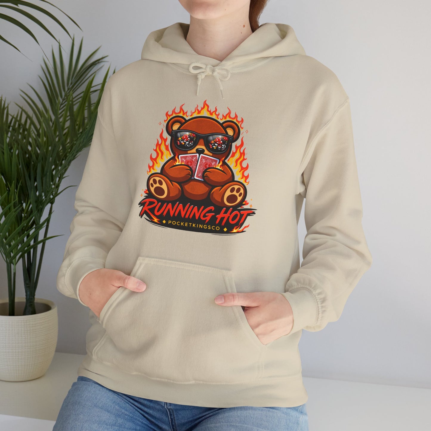 RUNNING HOT Teddy Hoodie  | PocketKingsCo Premium Poker Streetwear