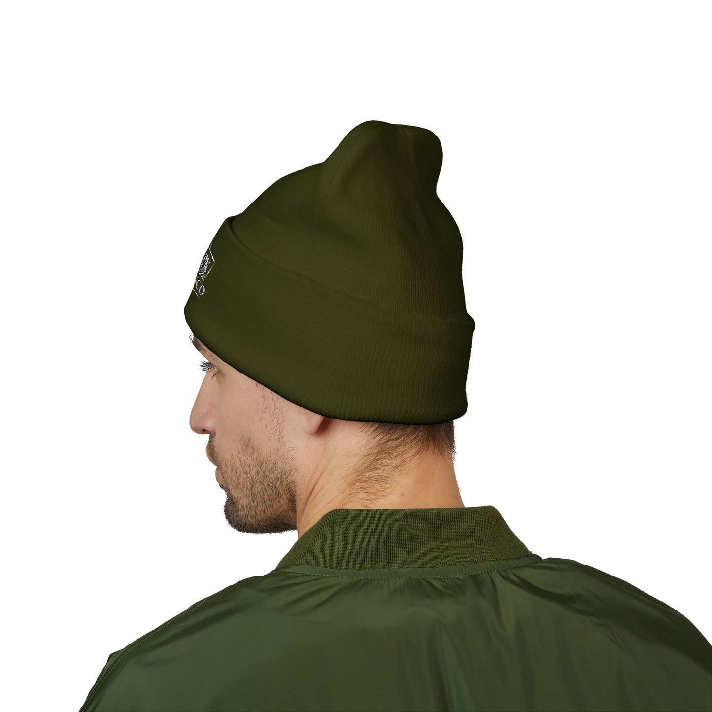 Embroidered Pocket Kings Co. White Logo Beanie