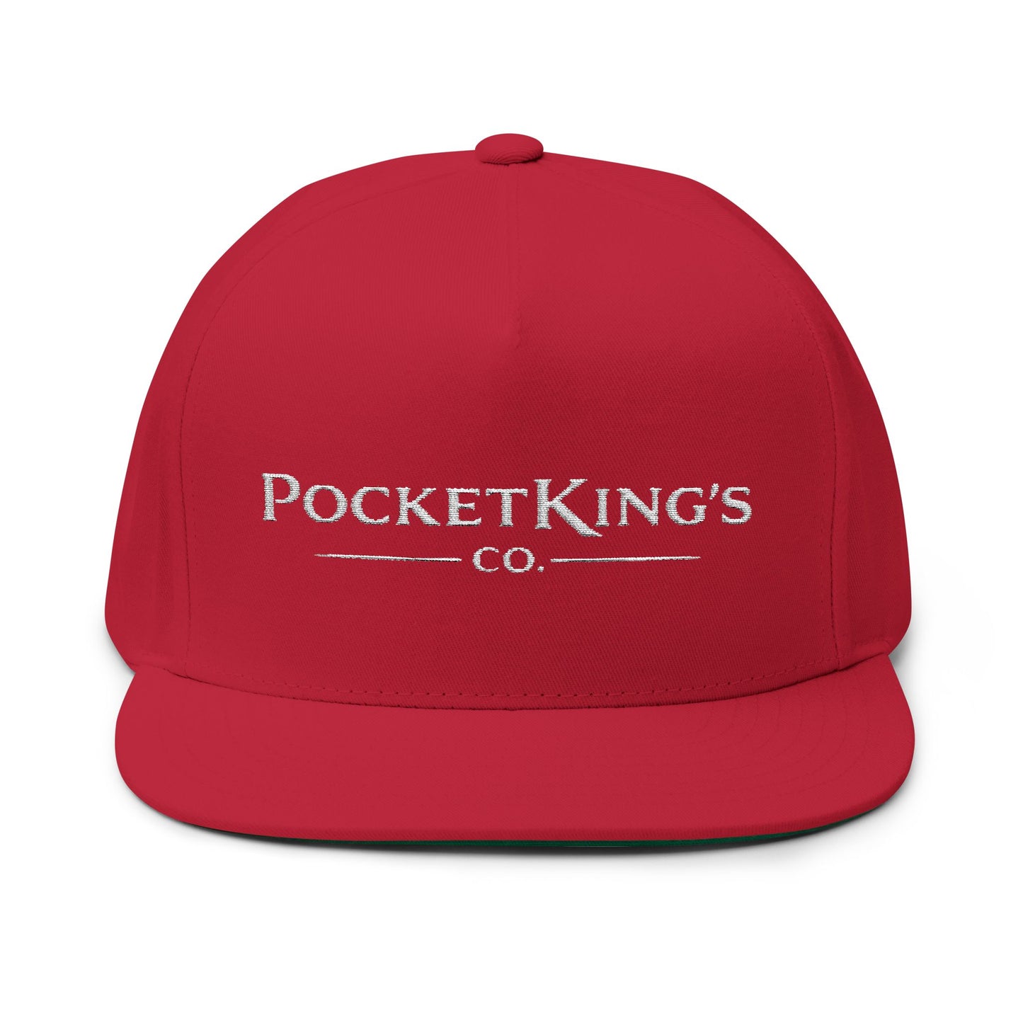 PocketKing's Co. Embroidered Flat Bill Cap