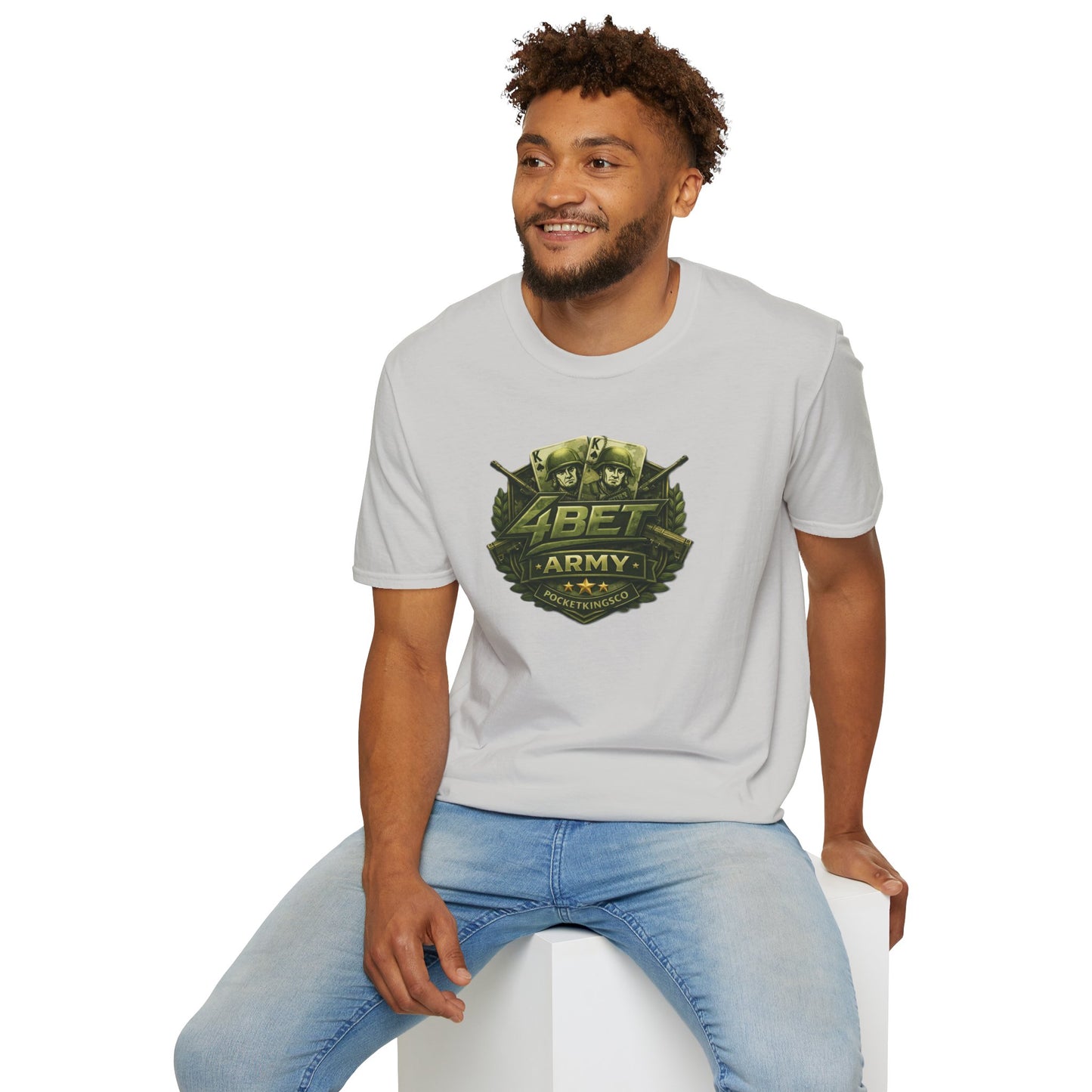 PocketKingsCo Military Patch T-Shirt — "4BET Army" Tee